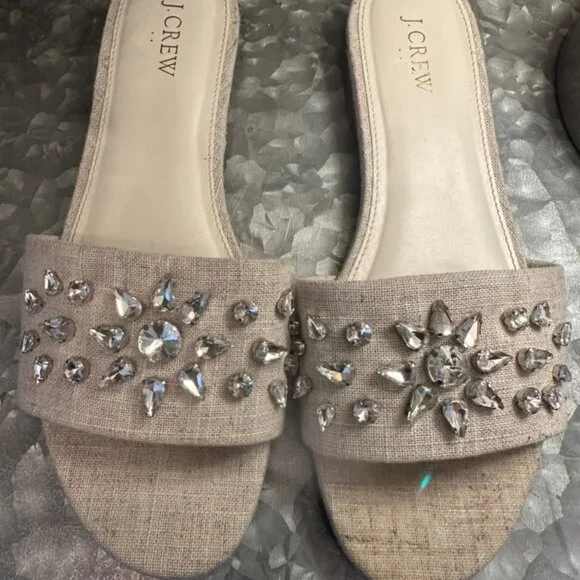 J crew factory jeweled Slides womans Size 9 - Picture 4 of 7